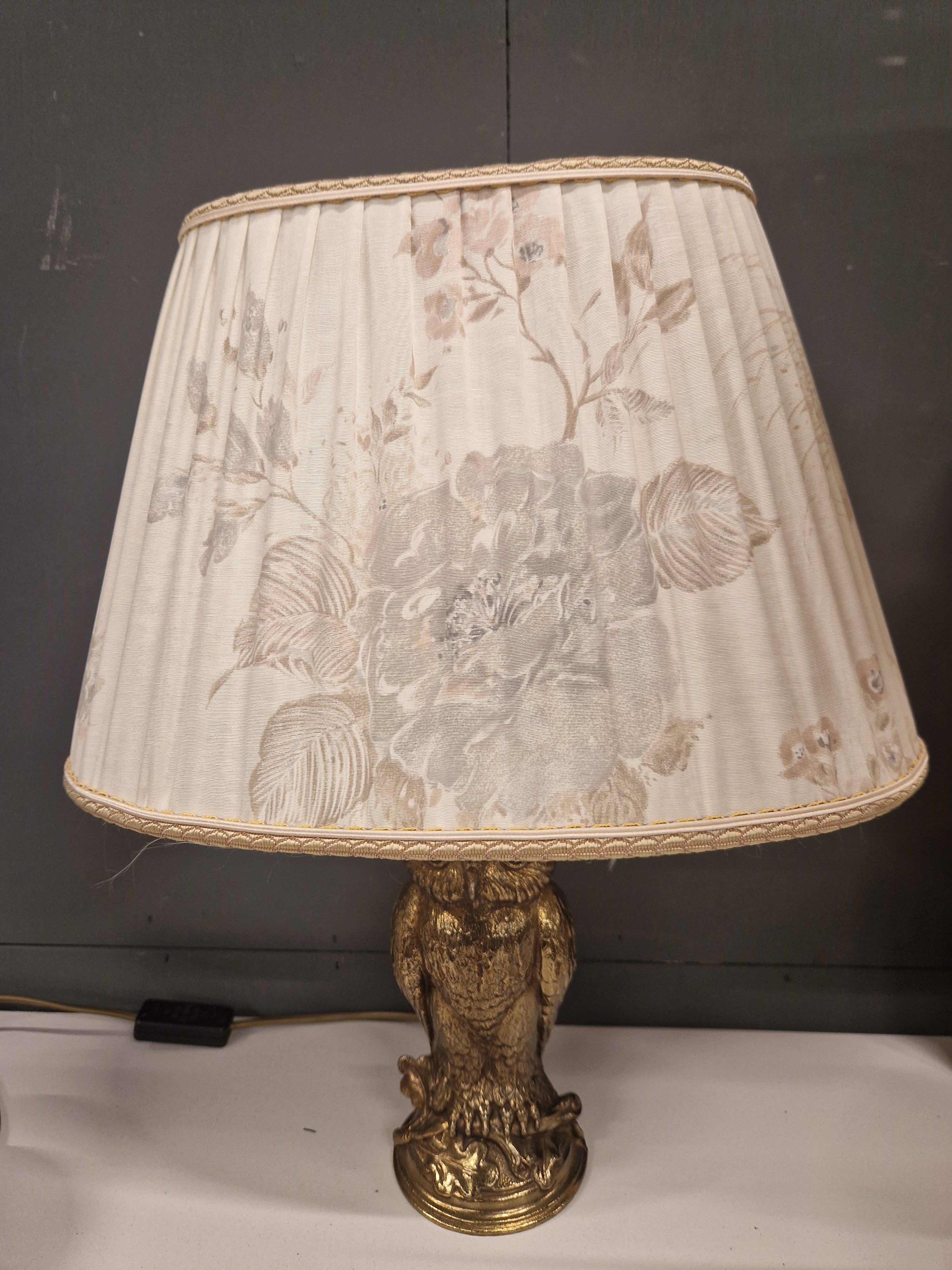 Vintage Deknudt uil tafellamp