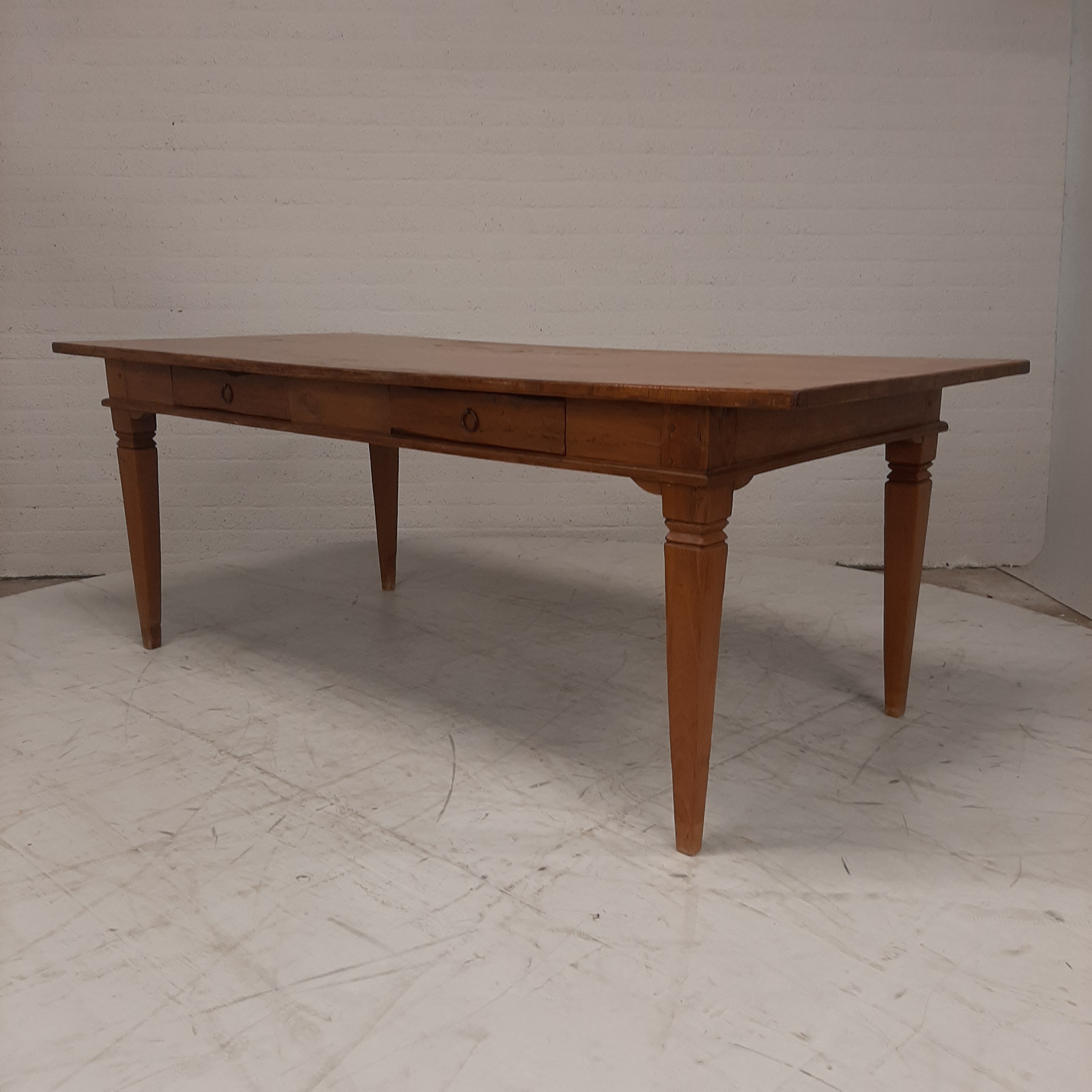 Massief eiken bureau / tafel 2 lades