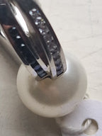 Sterling zilver ring met parel en diamantjes, merk Viventy