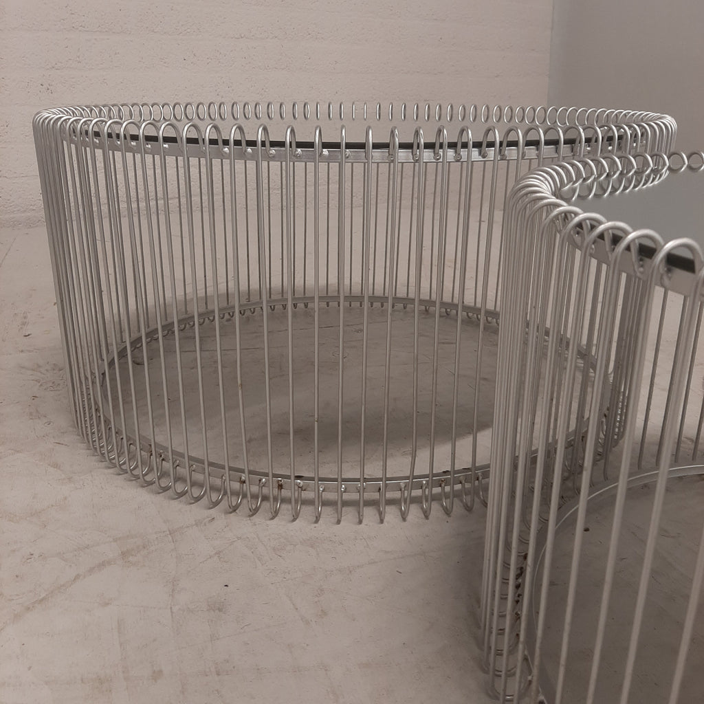 Set salontafel silver wire. Kare design