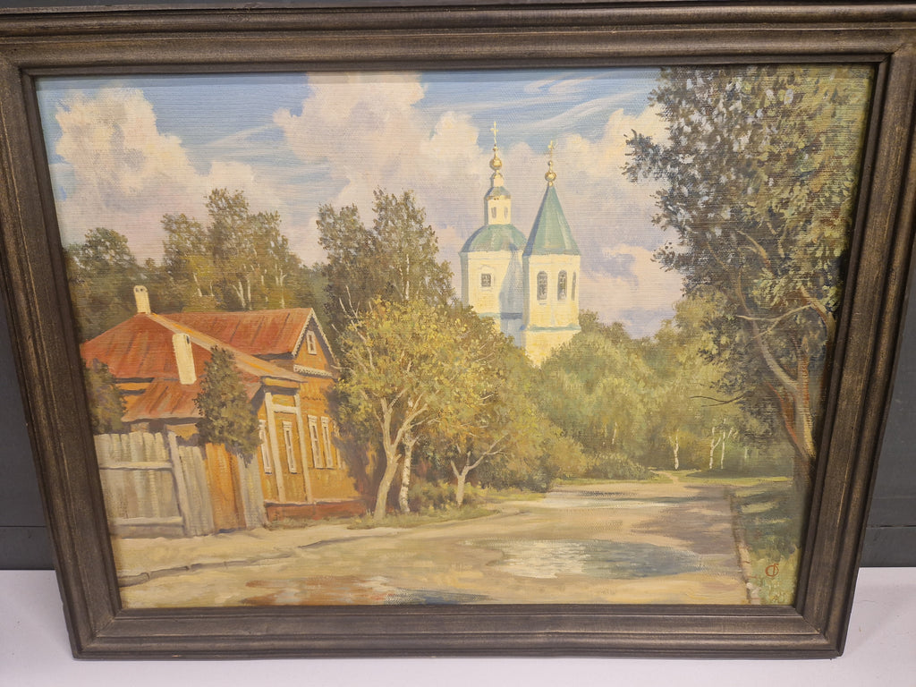 Schilderij, Russisch landschap ws, gesigneerd