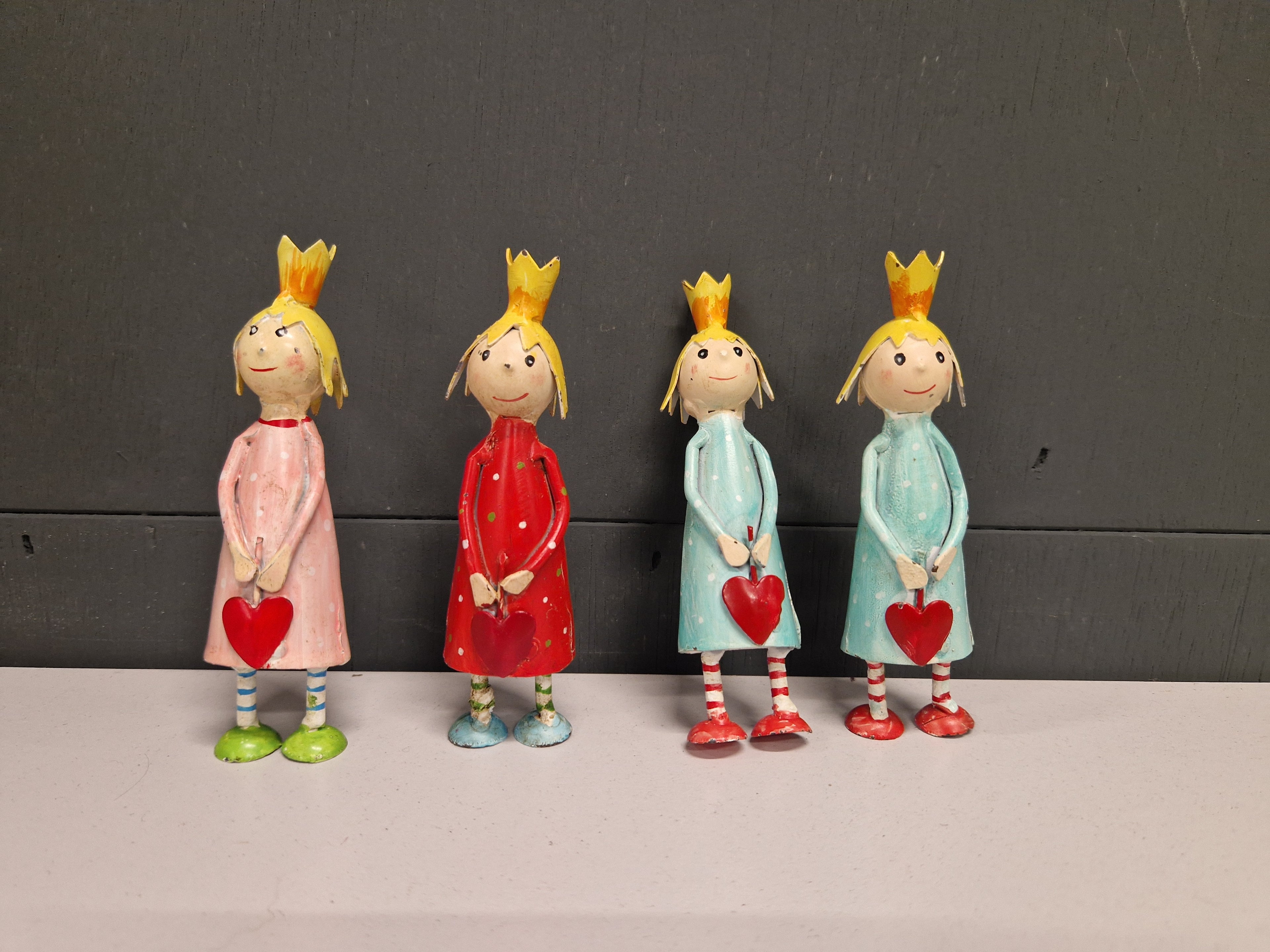 Vier handbeschilderde Duitse kerstfiguren