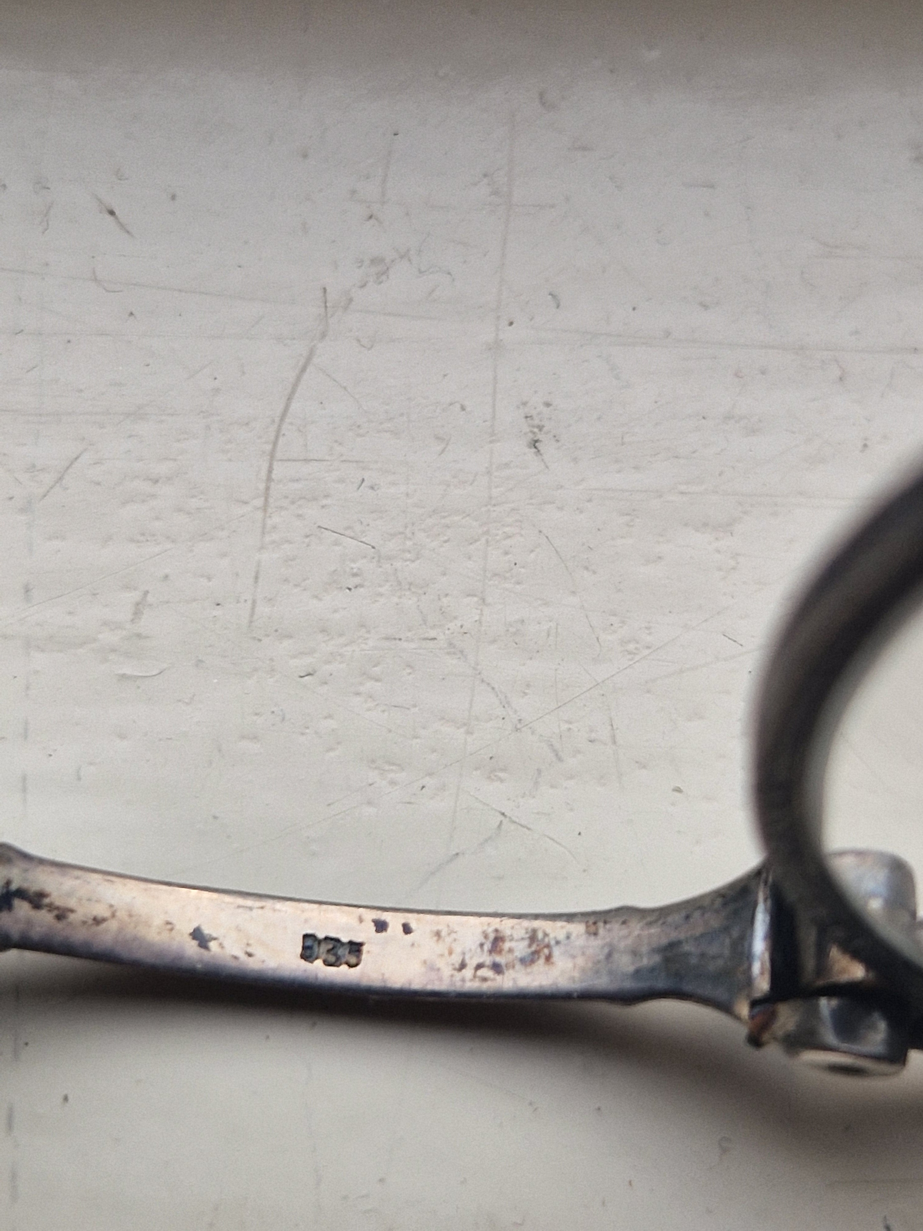 Lorgnet, opvouwbare bril, sterling zilver