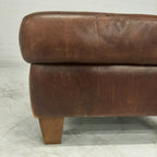 Bruin leren poef / hocker