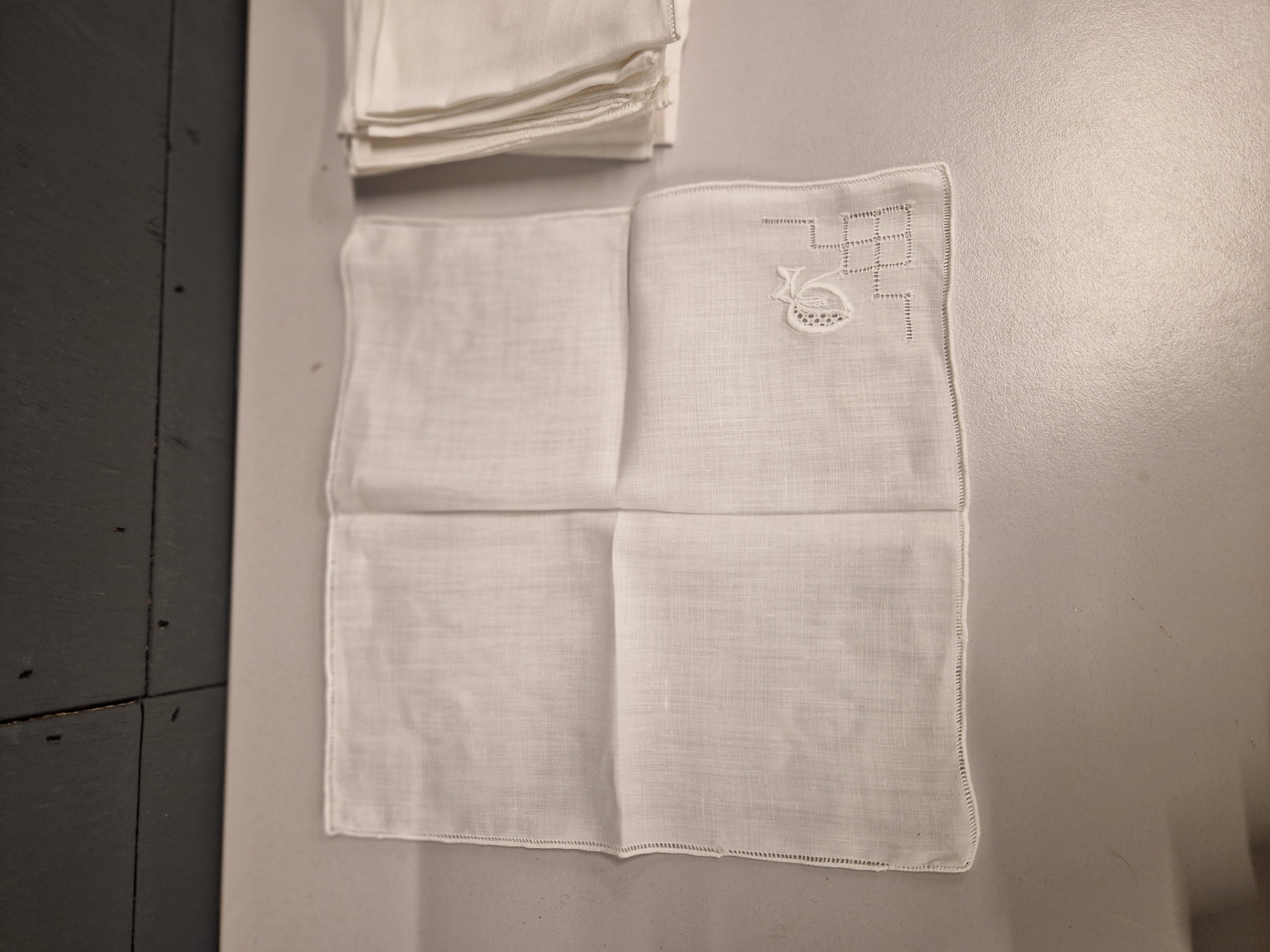 25x zeer fijn linnen servetten, retro