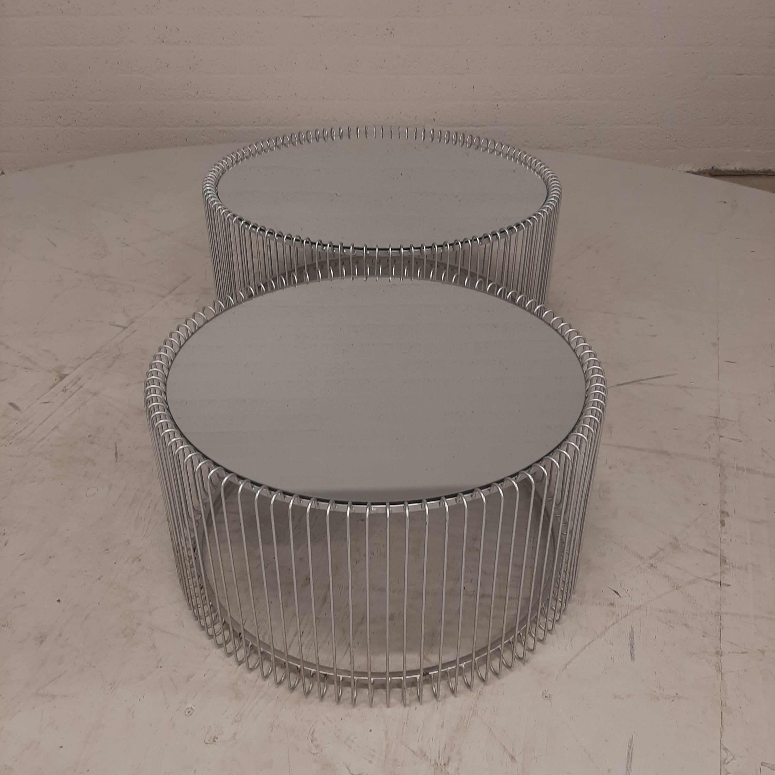 Set salontafel silver wire. Kare design