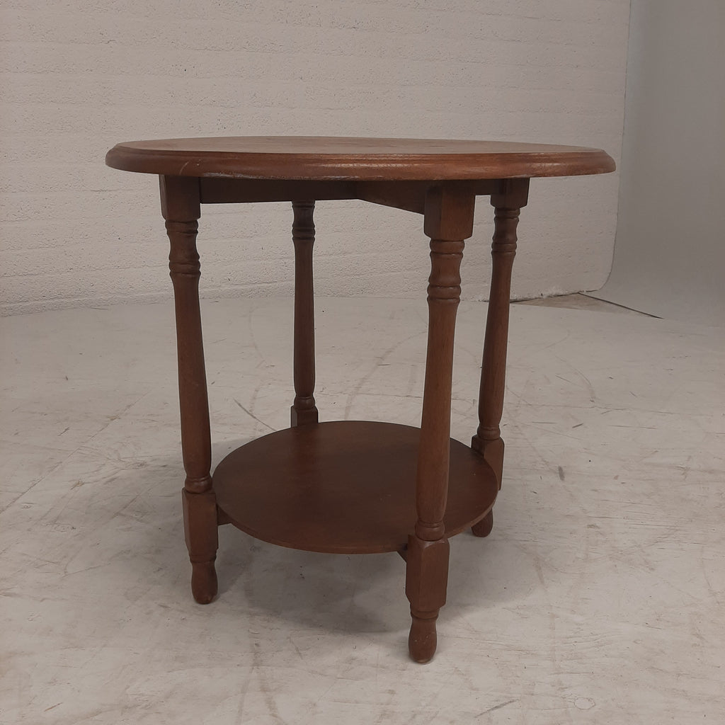 Rond eiken tafeltje