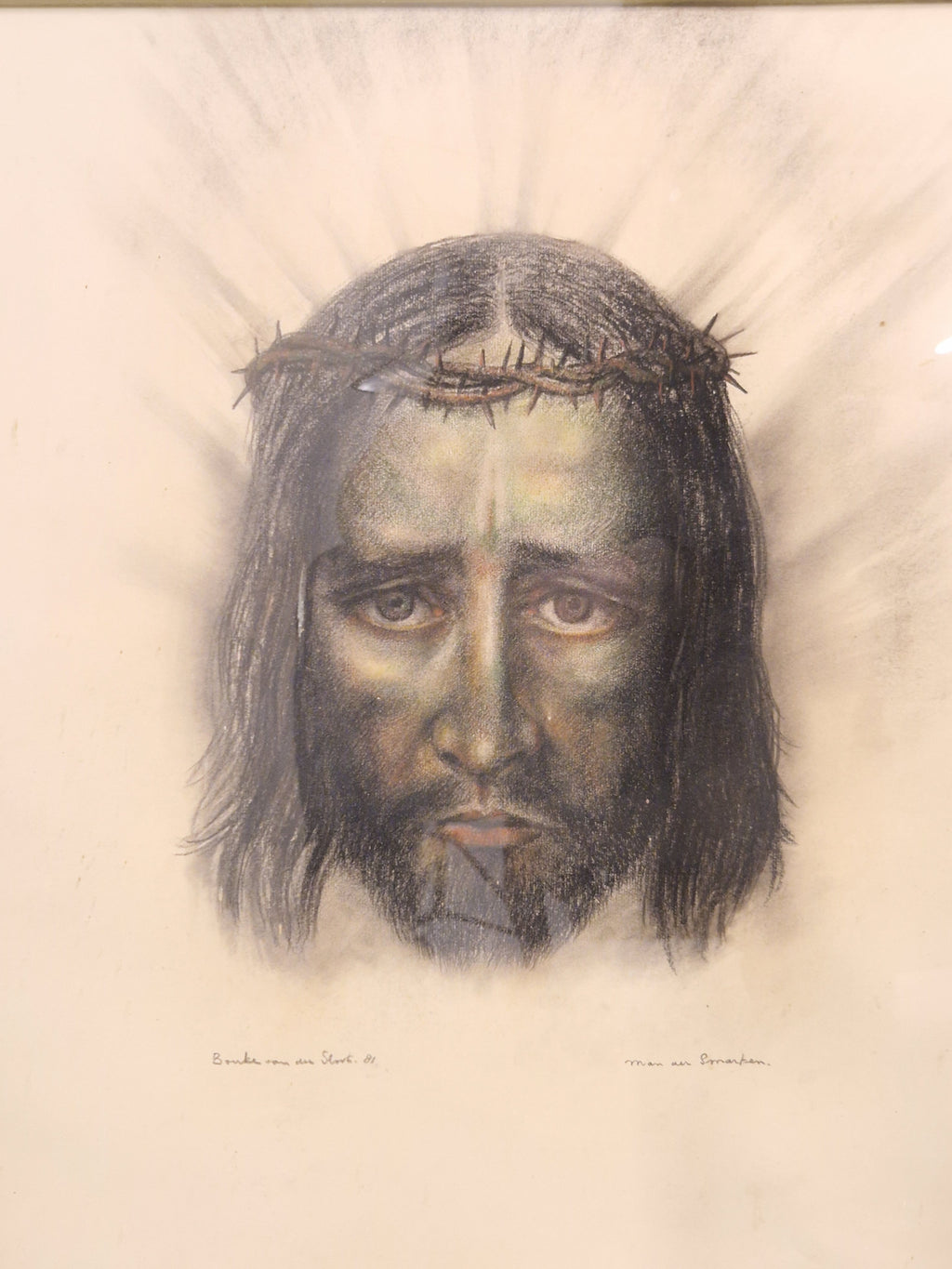 Ecce Homo , crayontekening door Bouke va  der Sloot