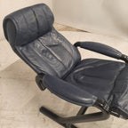 Vintage AP design relaxfauteuil blauw leer