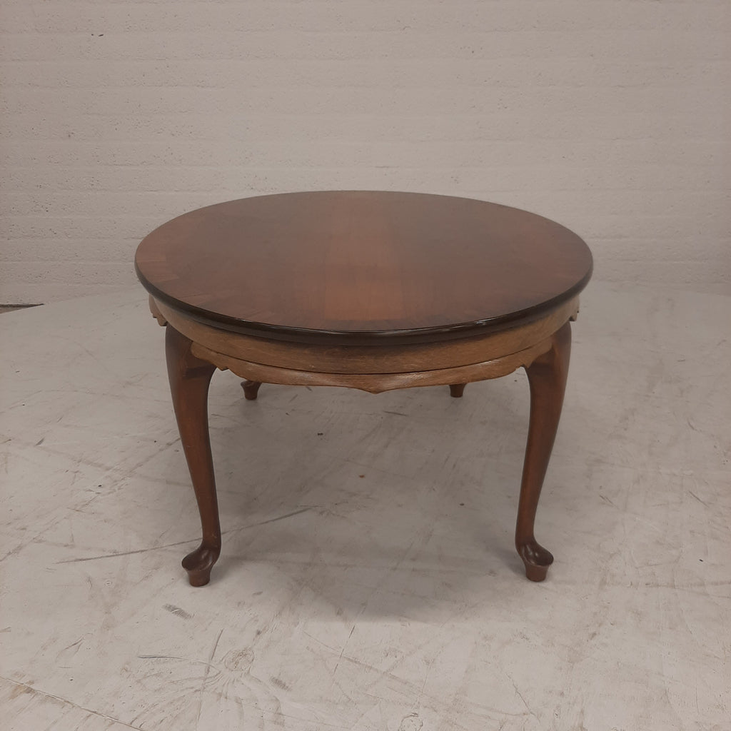 Ovale salontafel Queen Ann blad fineer ingelegd