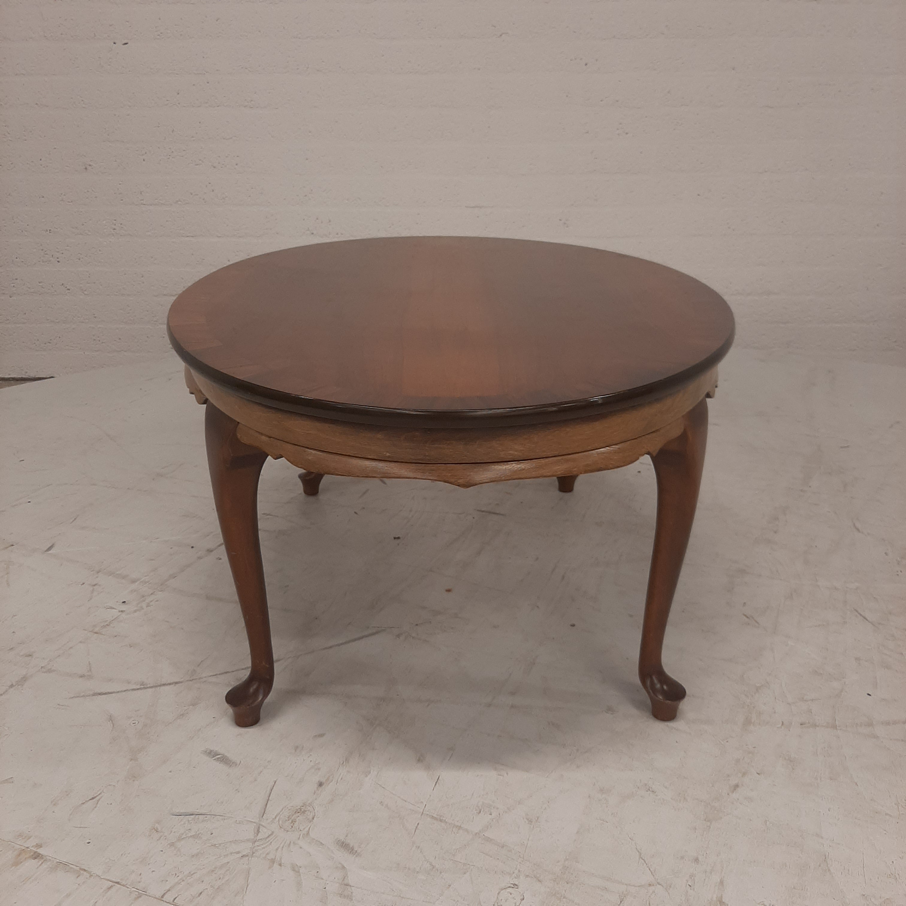 Ovale salontafel Queen Ann blad fineer ingelegd