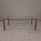 Salontafel messing met glasplaat