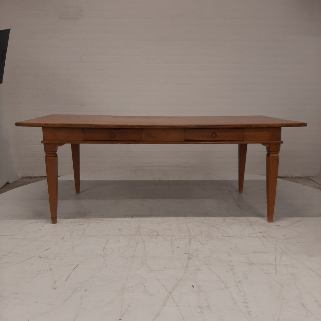 Massief eiken bureau / tafel 2 lades