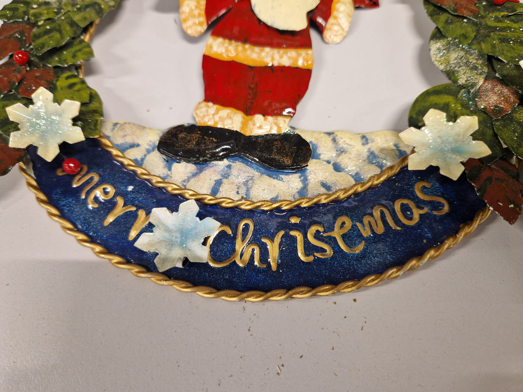 Krans merrie christmas, met drie extra figuren