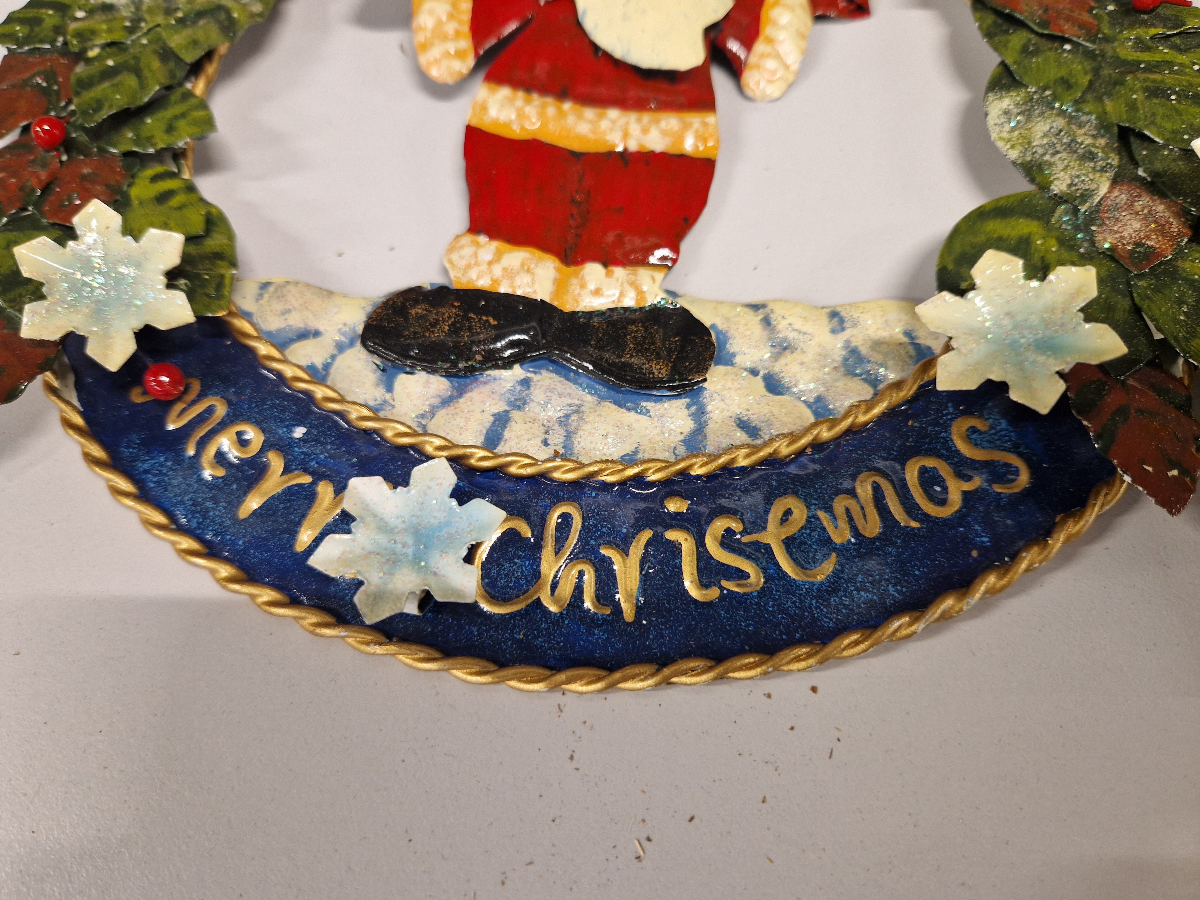 Krans merrie christmas, met drie extra figuren