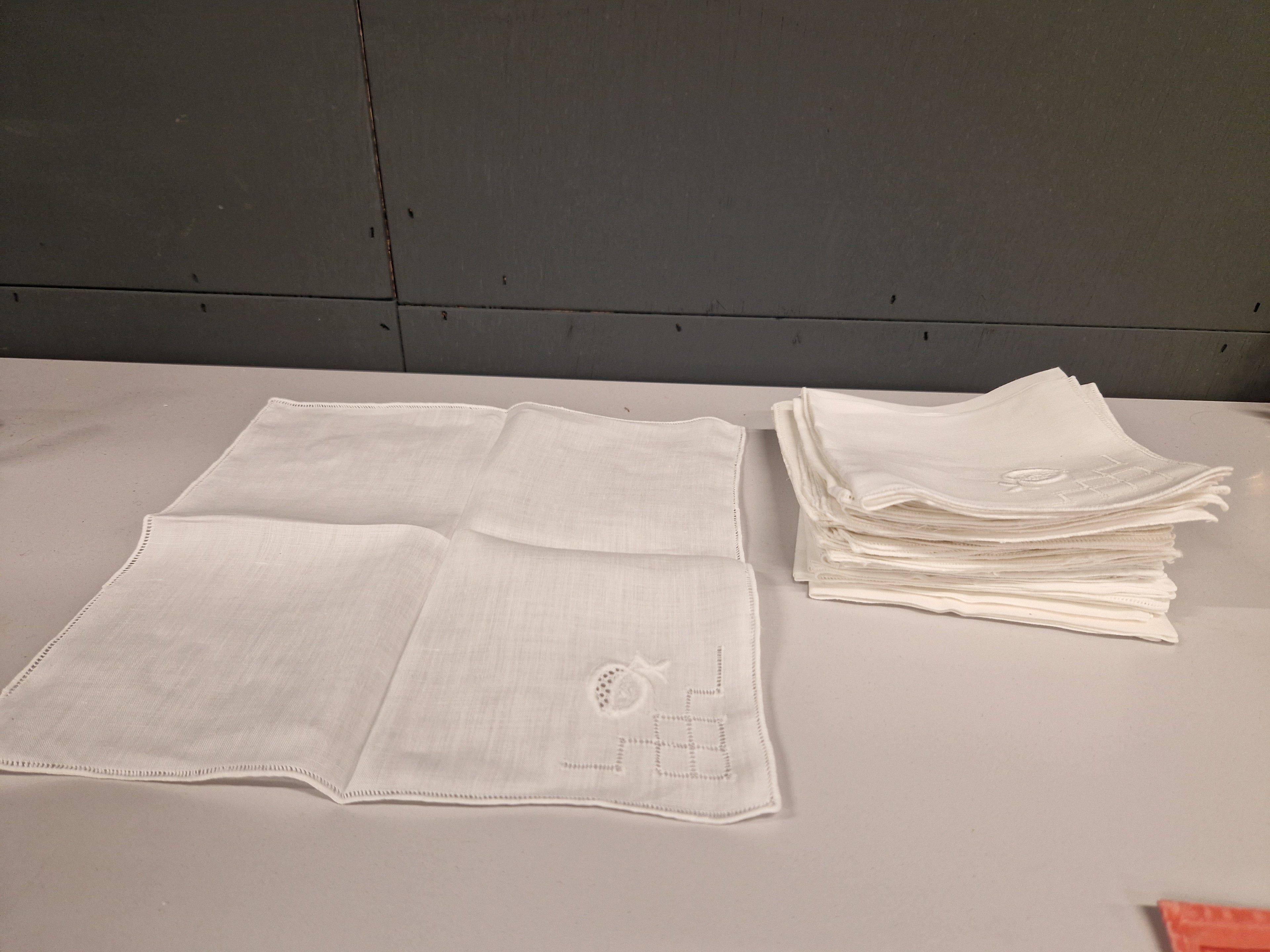 25x zeer fijn linnen servetten, retro