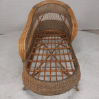 Vintage rotan chaise longue
