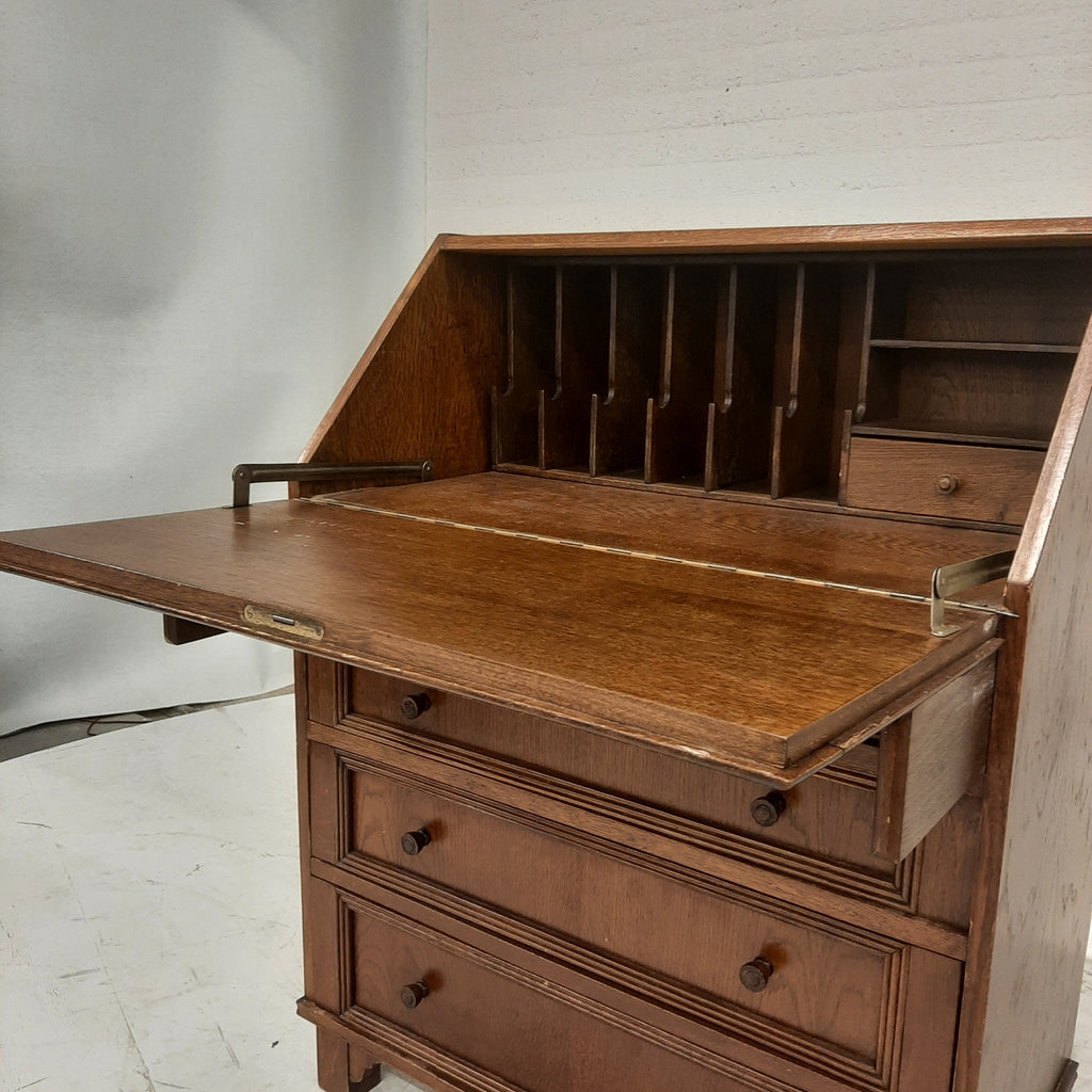 Secretaire 4 lades eikenhout