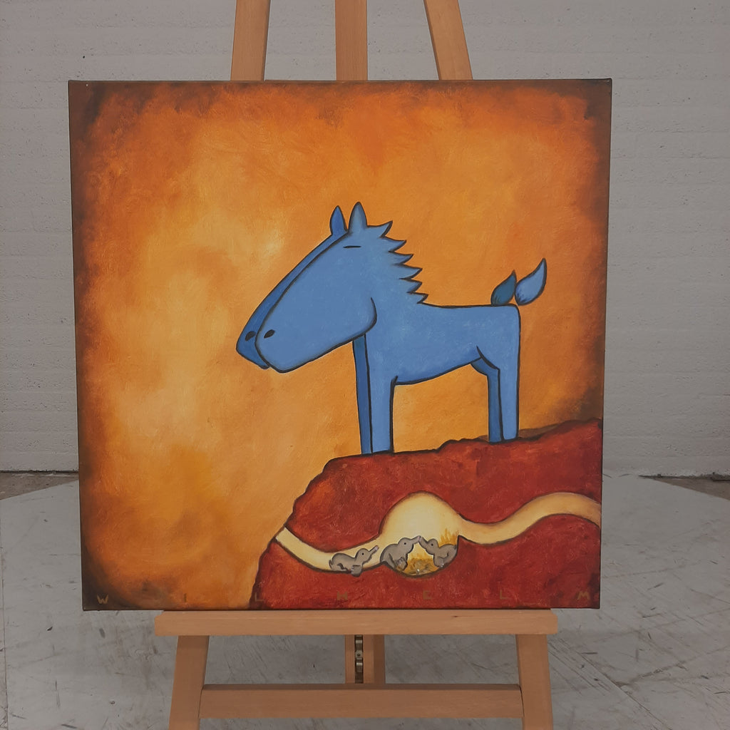 Schilderij stripkunst oranje