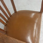 Thonet model armstoel bruin leren zitting