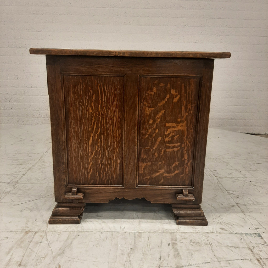 Eiken bureau houtsnijwerk frontjes
