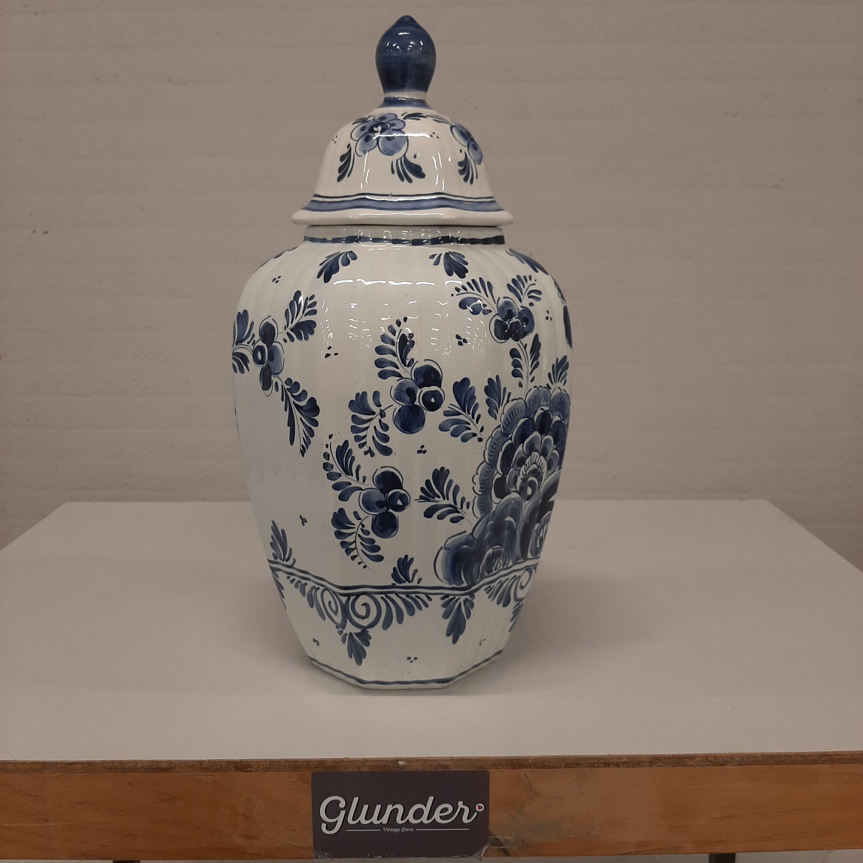 Delfts blauw dekselvaas