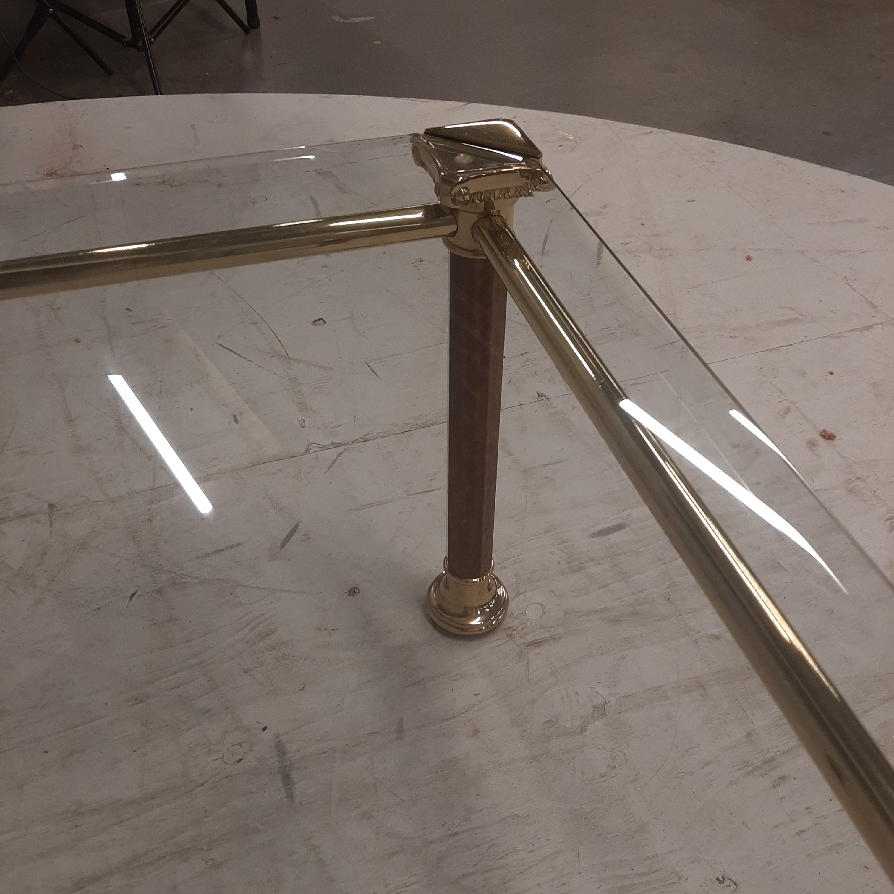 Salontafel messing met glasplaat