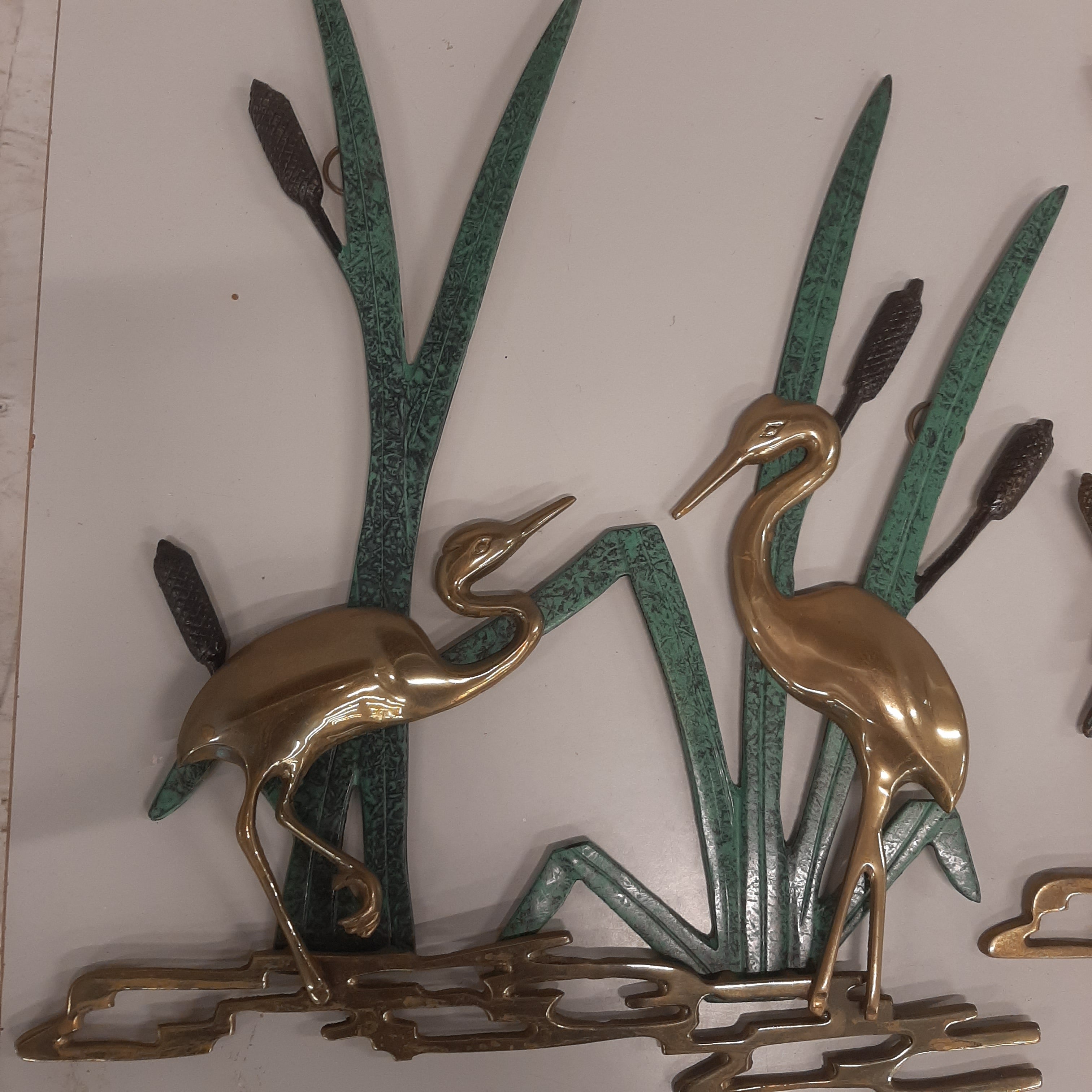 Metalen wanddecoratie kraanvogels p.st