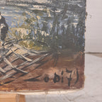 Afrikaans schilderij op meelzak