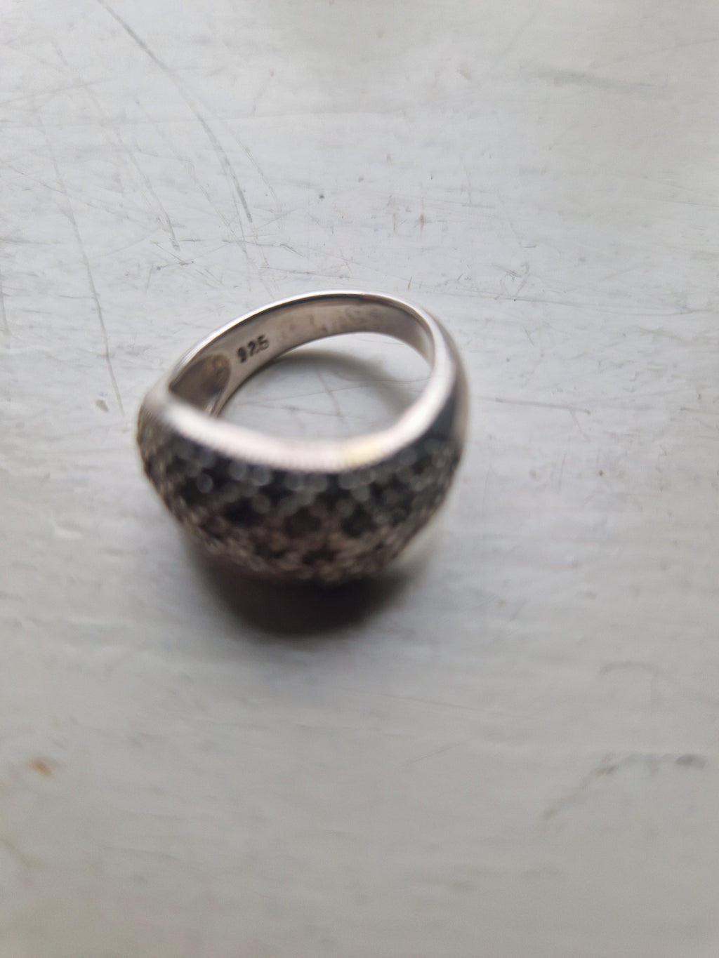 Sterling zilveren  ring, .925 zilver, patroon van slangenleer