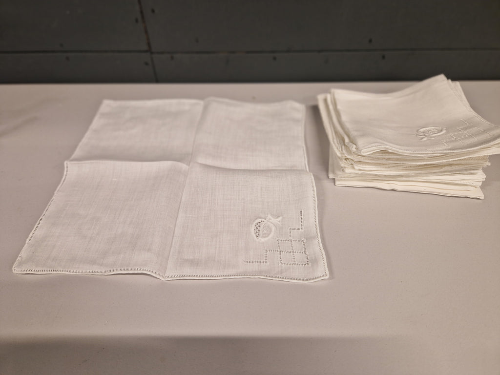 25x zeer fijn linnen servetten, retro