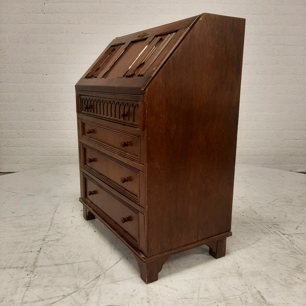 Secretaire 4 lades eikenhout