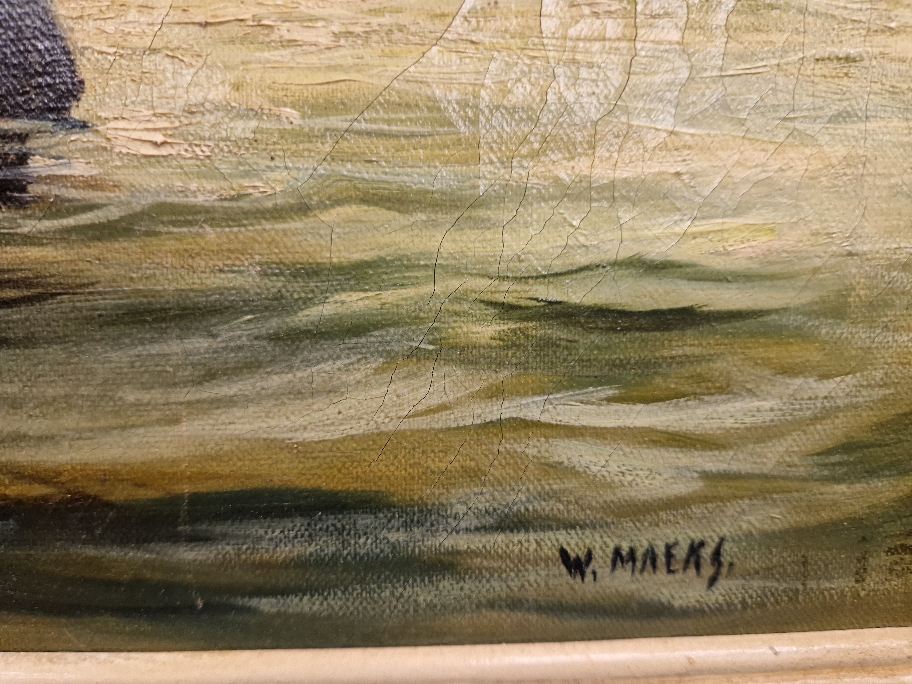 Schilderij Amsterdam , olieverf en gesigneerd