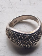 Sterling zilveren  ring, .925 zilver, patroon van slangenleer