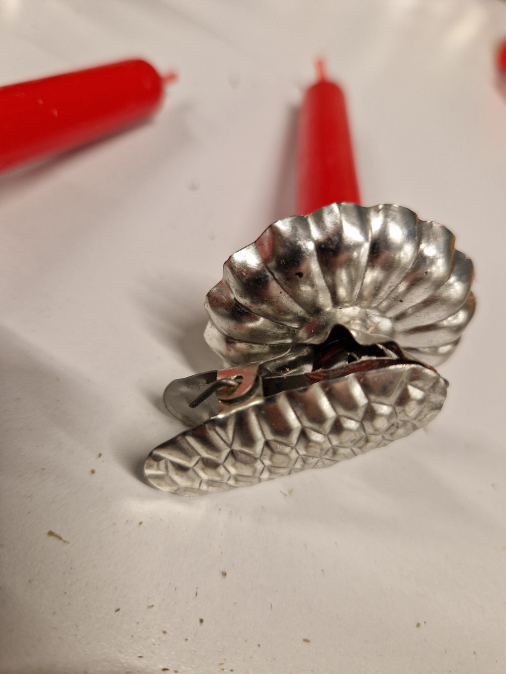 10 x clips voor Duitse kerstkandelaar, retro