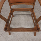 Vintage eiken fauteuil oranje bekleding