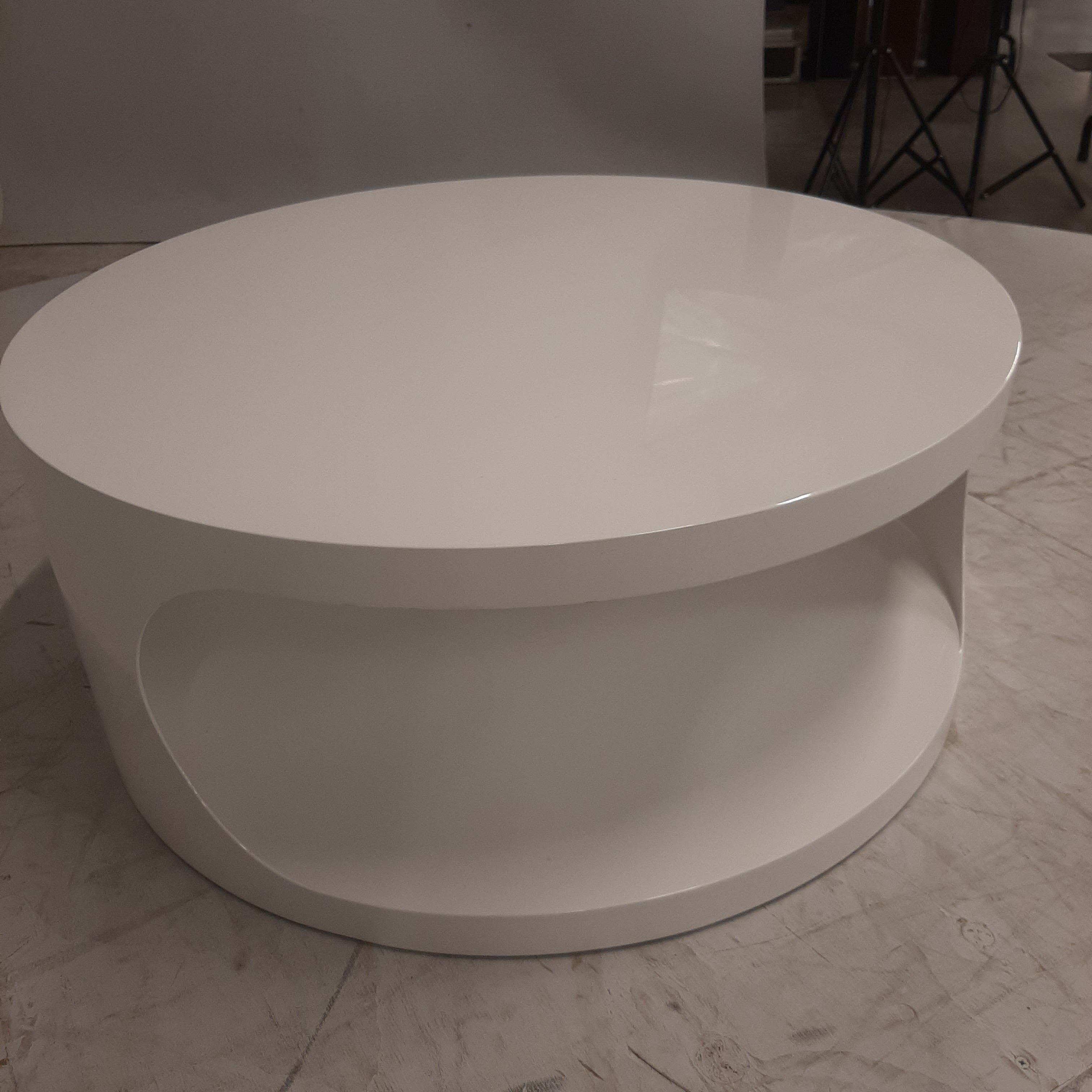 Salontafel ronde witte space age