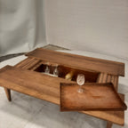 Vintage salontafel met barcompartiment