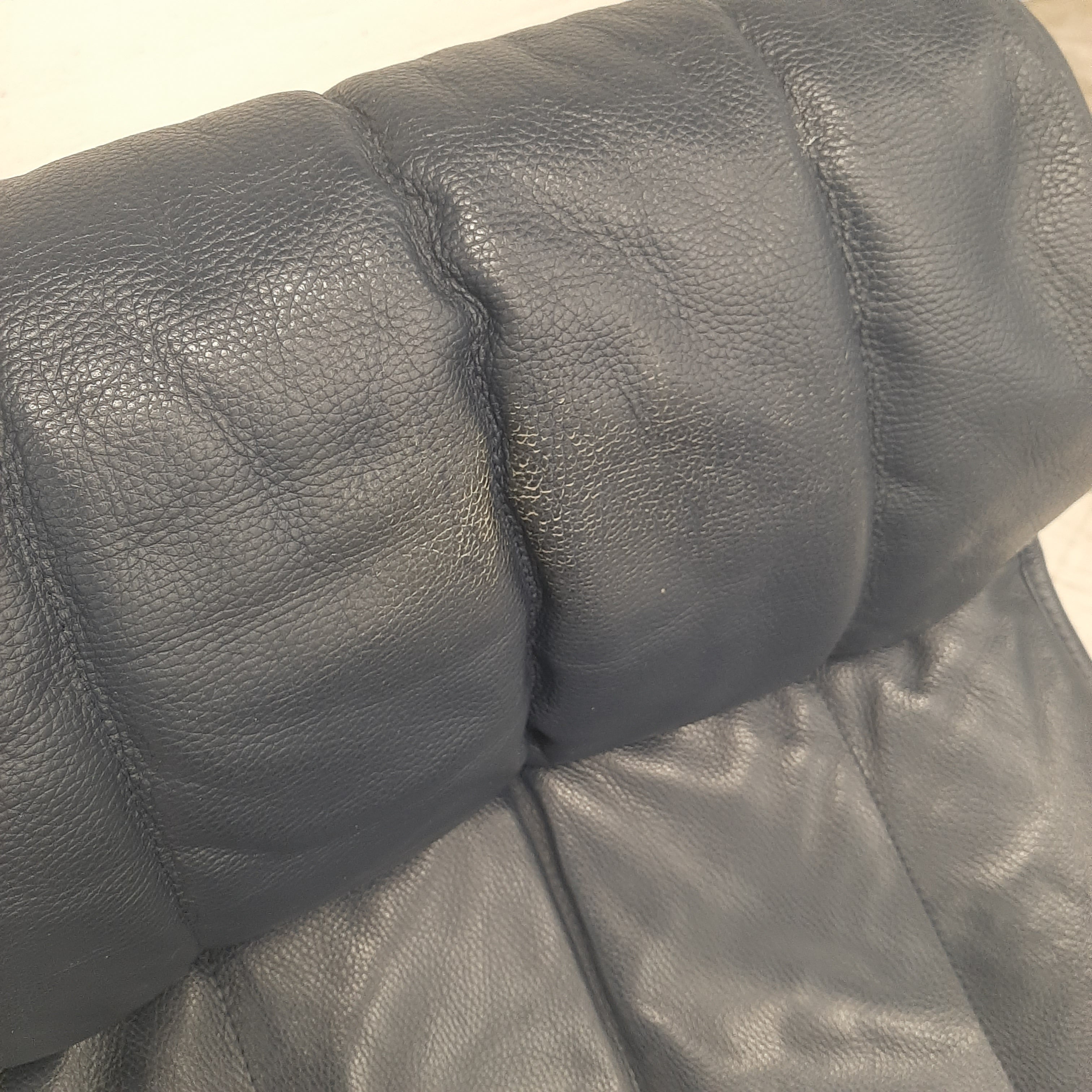 Vintage AP design relaxfauteuil blauw leer