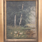 Schilderij eendjes berk