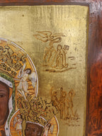 Icoon, 20e eeuws, handbeschilderd, behandeld met bijenwas