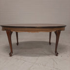 Ovale salontafel Queen Ann blad fineer ingelegd