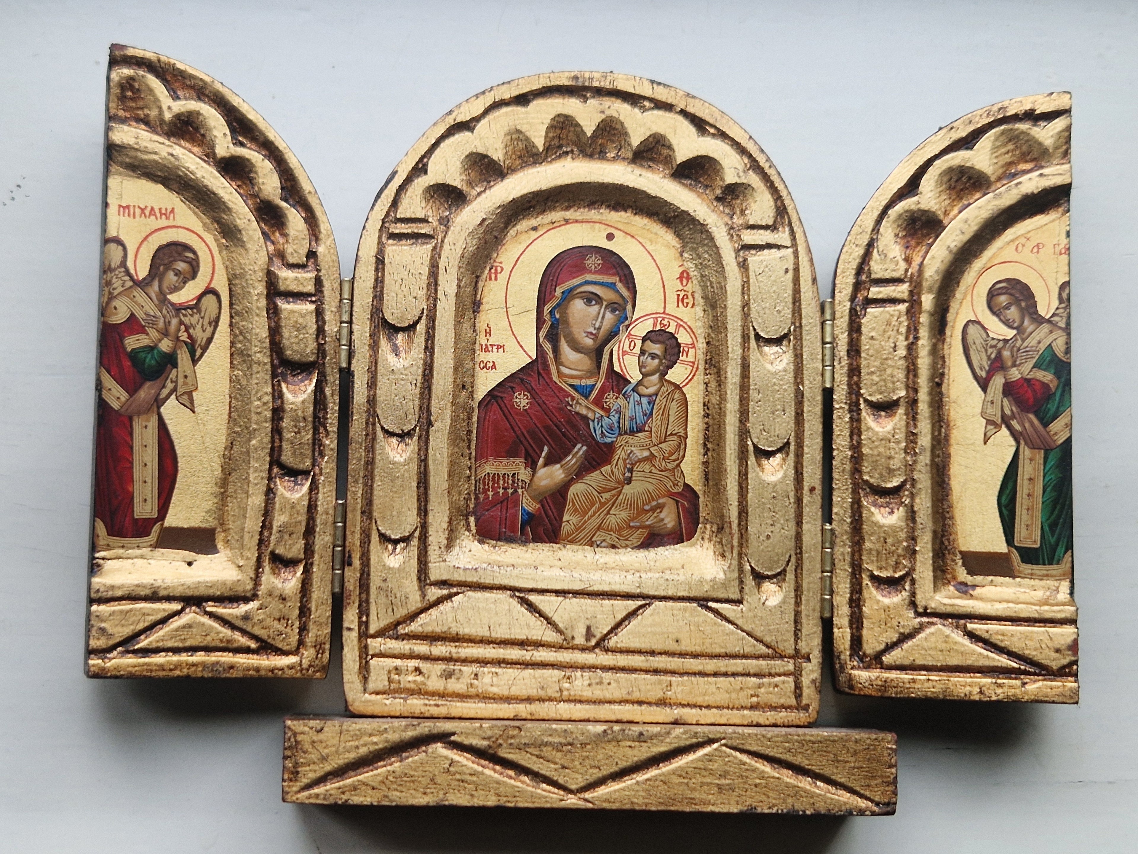 Icoon, triptiek, handmade, Byzantijns