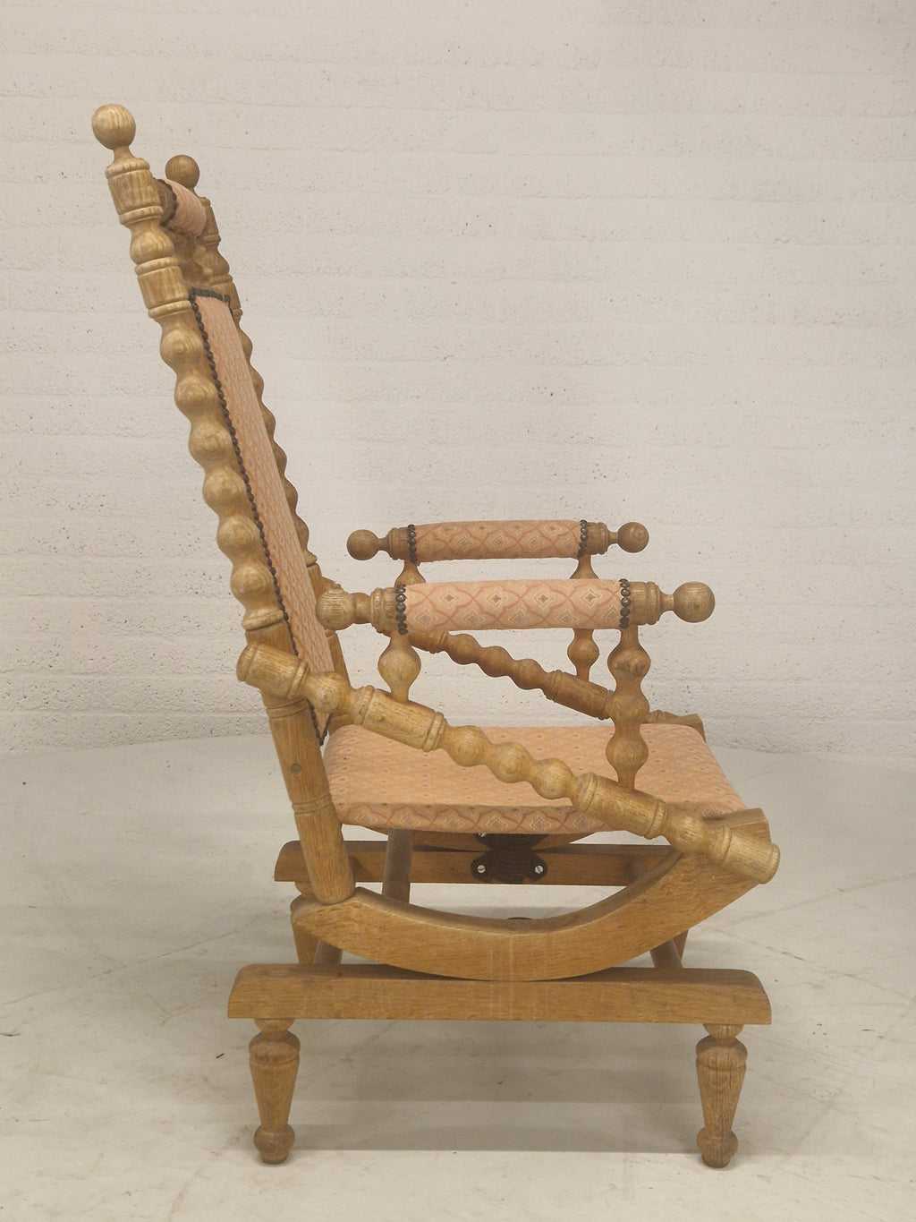 Eiken schommelstoel, rocking chair, 70's