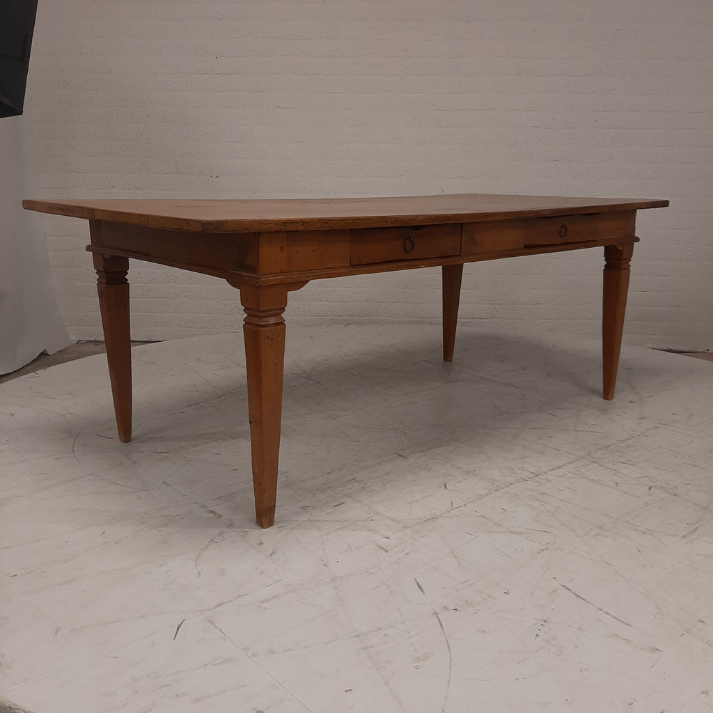 Massief eiken bureau / tafel 2 lades