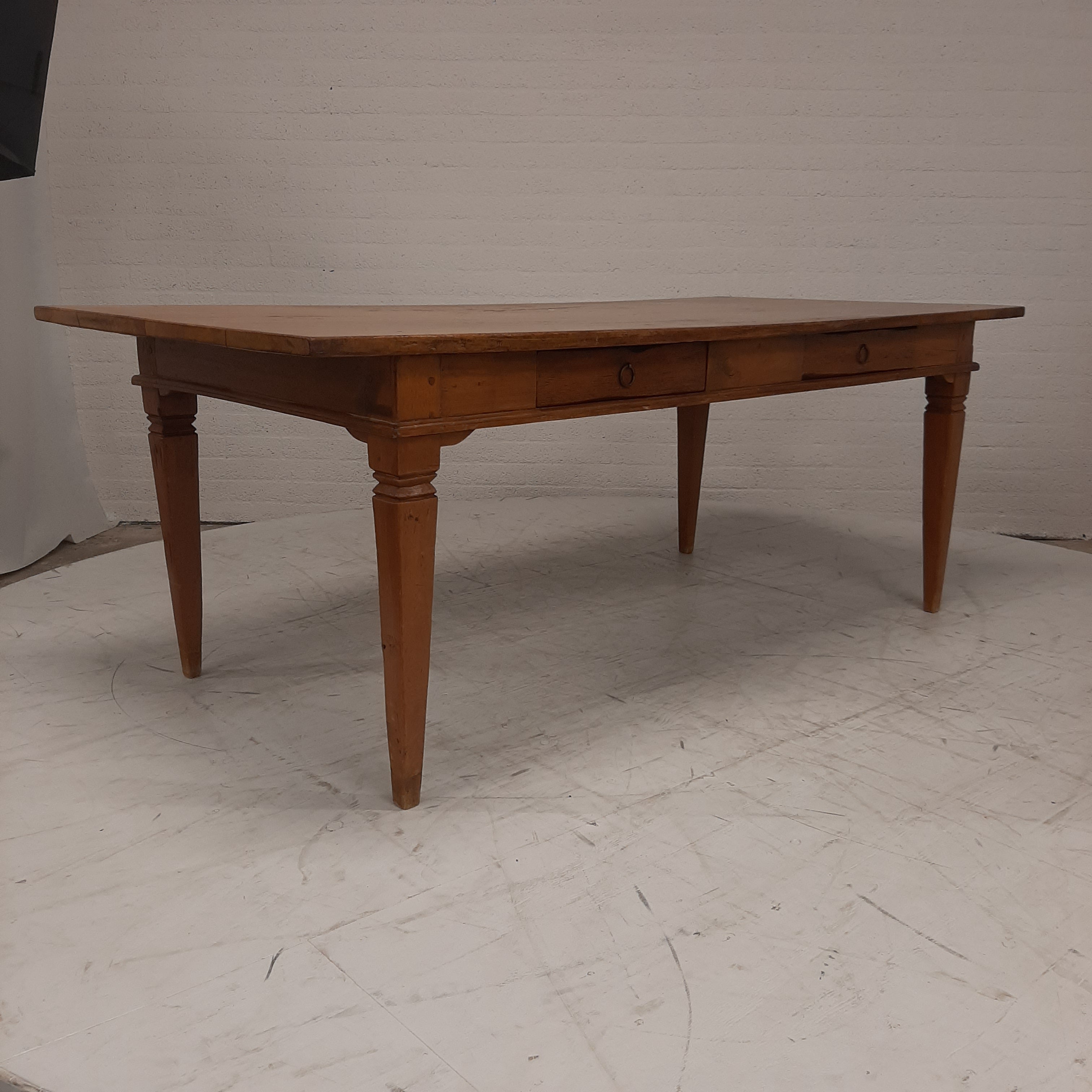 Massief eiken bureau / tafel 2 lades