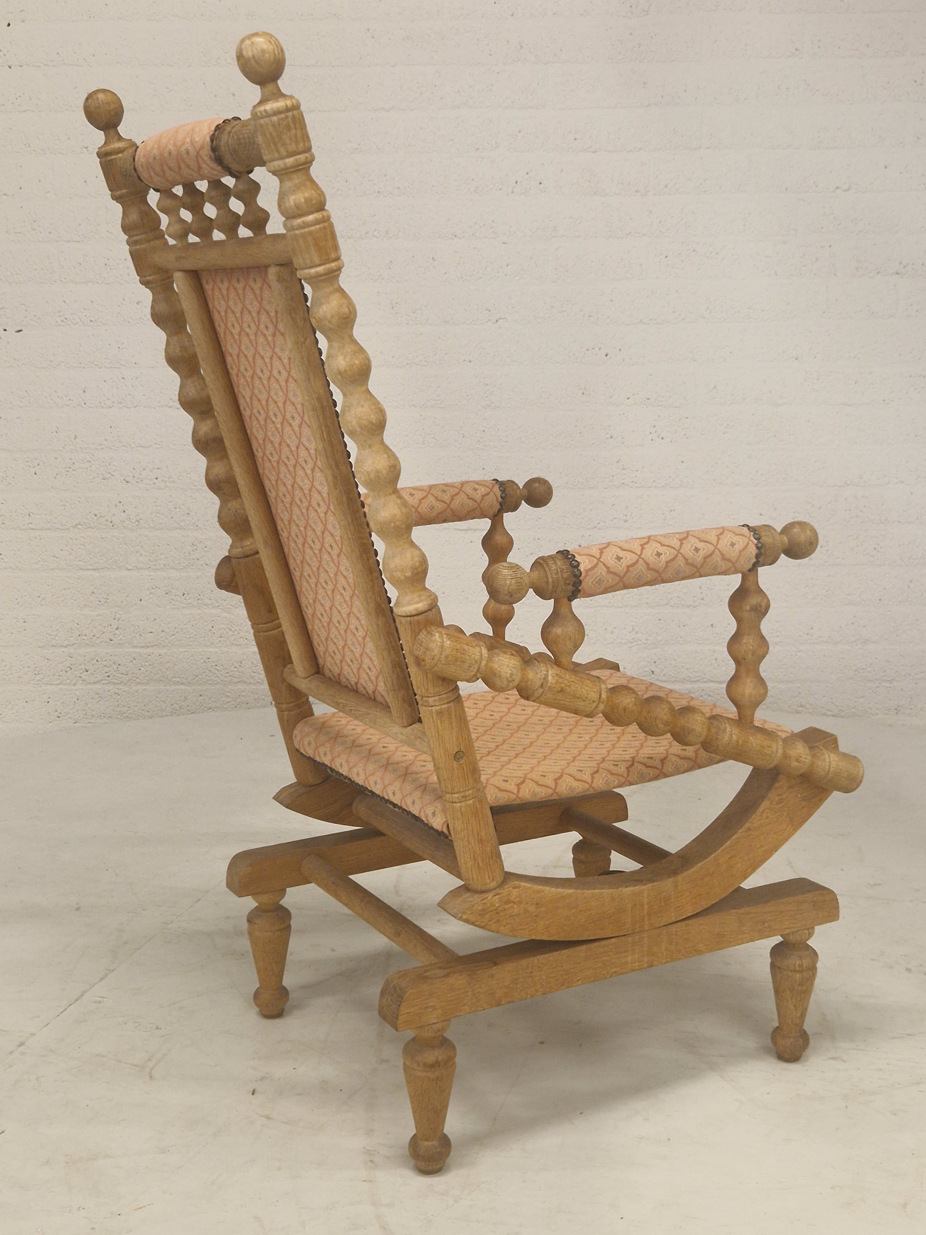 Eiken schommelstoel, rocking chair, 70's