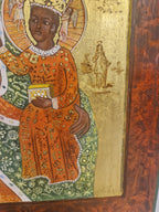 Icoon, 20e eeuws, handbeschilderd, behandeld met bijenwas