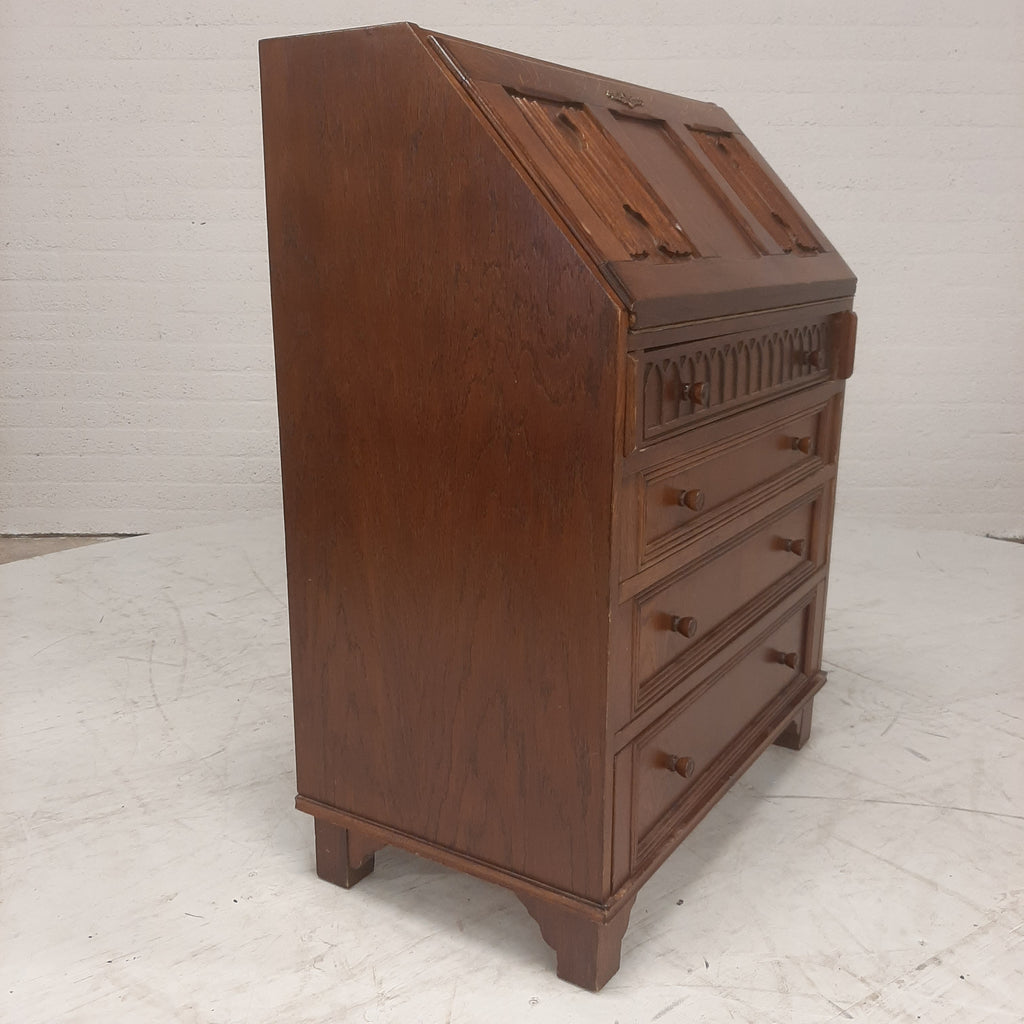 Secretaire 4 lades eikenhout