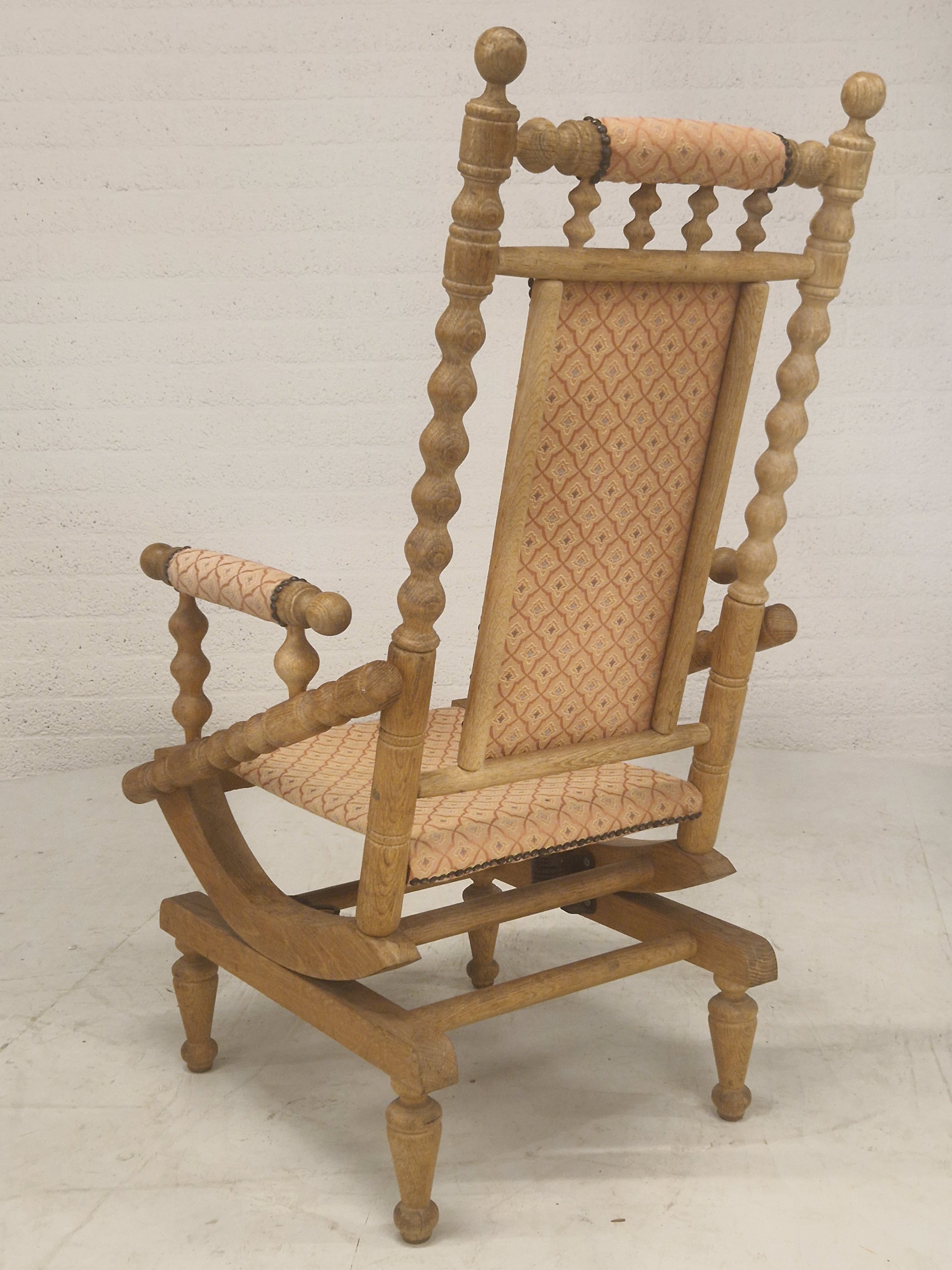 Eiken schommelstoel, rocking chair, 70's
